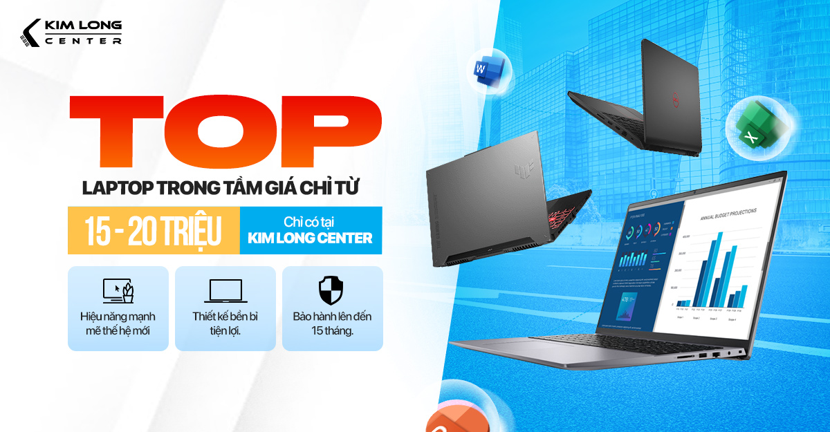 Top laptop tầm giá từ 15-20 triệu đáng mua nhất 2025