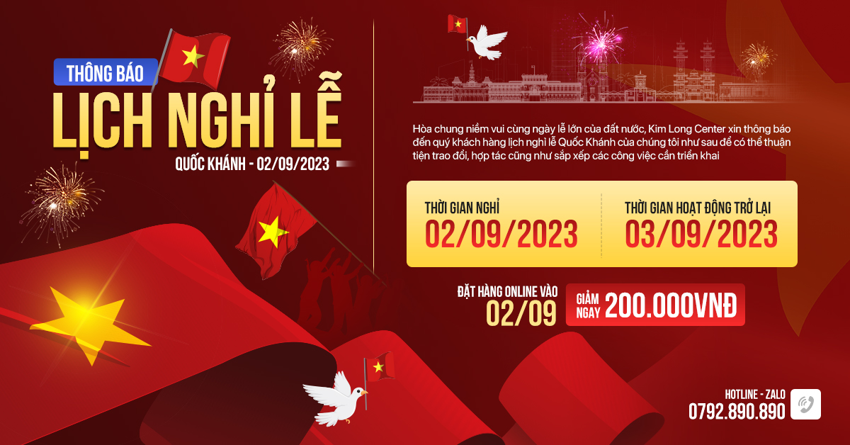 THÔNG BÁO LỊCH NGHỈ LỄ QUỐC KHÁNH